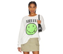 DAYDREAMER SHIRT NIRVANA SMILEY LONG SLEEVE in White