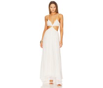 ROCOCO SAND Celia Beaded Long Dress in White