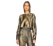 NONchalant Label CROP-TOP CHIARA in Metallic Bronze