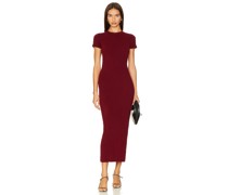AEXAE T Shirt Maxi Dress in Burgundy