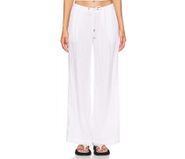 James Perse Wide Leg Relaxed Linen Pant in White