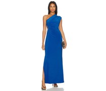 BCBGMAXAZRIA ONE-SHOULDER-MAXIKLEID MIT CUT-OUT in Blue