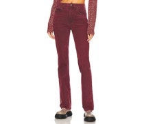 GRLFRND HOCHGESCHNITTENE HOSE MIT AUSGESTELLTEM BEIN MELANIE in Burgundy