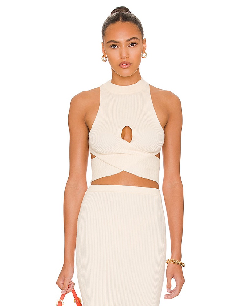 Camila Coelho Damen Camila Coelho TOP IN ÜBERKREUZTER FORM MACADAMIA in Ivory