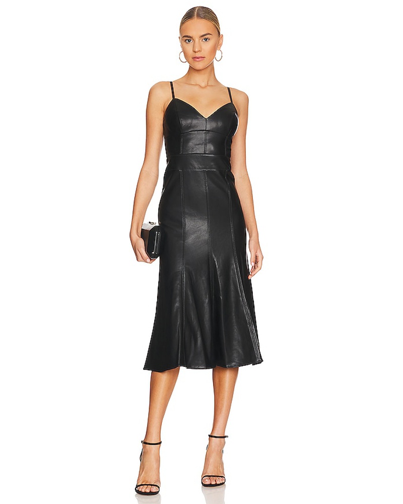 BCBGMAXAZRIA Damen BCBGMAXAZRIA KLEID FAUX LEATHER in Black