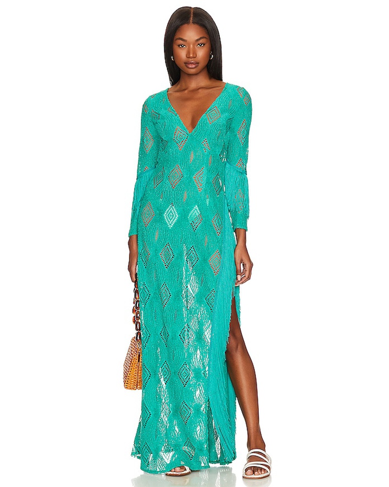 For Love and Lemons Damen For Love & Lemons MAXIKLEID VICTORIA in Teal