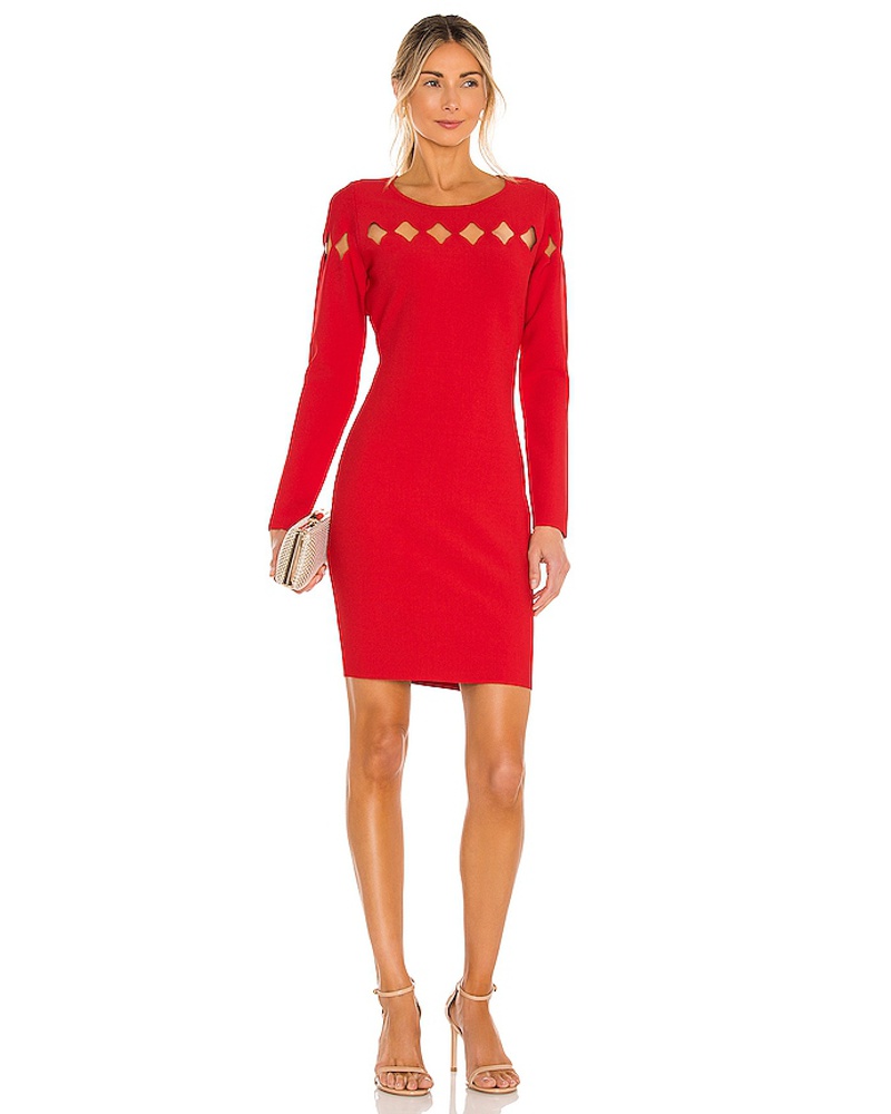 Milly Damen MILLY MINIKLEID SCALLOP in Red