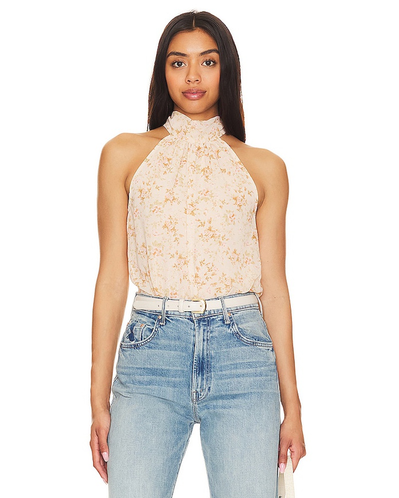 1.STATE Damen 1. STATE Halter Tie Back Top in Peach
