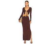 Aya Muse MAXIKLEID LAPPONI in Brown