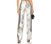 AFRM WEITE JEANS MARSHALL in Metallic Silver