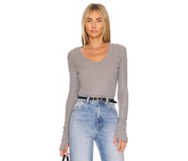 Enza Costa LANGÄRMELIGER BODY CASHMERE U NECK in Grey