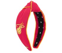 Lele Sadoughi STIRNBAND MIAMI HEAT EMBROIDERED in Red.
