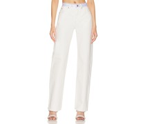 Alexander Wang JEANS MIT GERADEM BEIN UND LÄSSIGER PASSFORM LOGO WEBBING in White