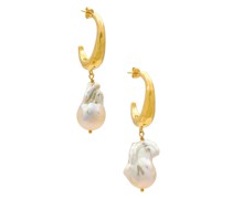 joolz by Martha Calvo CREOLEN BAROQUE HAMMERED in Metallic Gold.