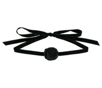 Lele Sadoughi CHOKER-KETTE MIT SEIDENBAND ROSETTE in Black.