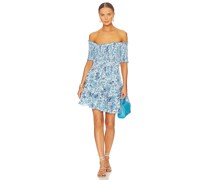 Poupette St Barth SCHULTERFREIES MINIKLEID SOLEDAD in Blue