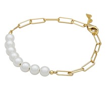 By Adina Eden ARMBAND MIT KETTENGLIEDERN IN BÜROKLAMMEROPTIK in Ivory.