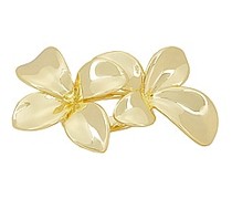 By Adina Eden RING DOUBLE FLOWER CLAW in Metallic Gold.