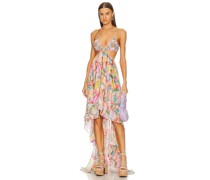 ROCOCO SAND Rio Beaded High Low Dress in Pink