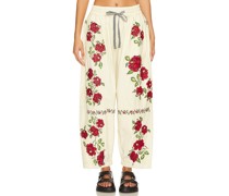Free People HOSE ROSALIA EMBROIDERED in Cream,Red