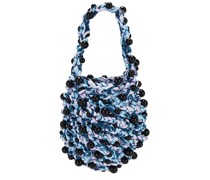 Susan Fang Crochet Beaded Mini Bag in Blue.