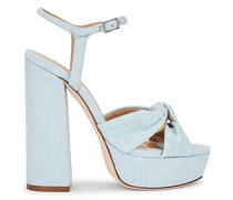 BLACK SUEDE STUDIO PLATEAUSANDALEN ABBY in Baby Blue