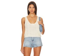 Free People High Tide Cable Tank in Ivory