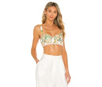 For Love & Lemons CROP-TOP ROSALYN in White
