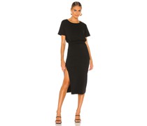 Lovers and Friends MIDI-KLEID EASY RUCHED in Black