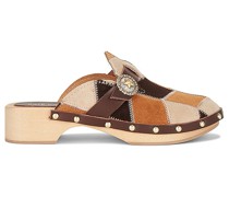 KATE CATE CLOGS ALLEGRA PATCH SUEDE in Brown