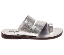 Free People Abilene Toe Loop Sandal in Metallic Silver
