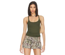 Enza Costa Silk U Tank in Green