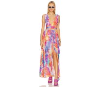 Luli Fama Dancing Queen Convertible Maxi Dress in Fuchsia, Blue