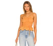 Line & Dot TANKTOP MIT BLUMENMUSTER TRIXIE in Orange