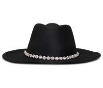 Nikki Beach Crystal Hat in Black.