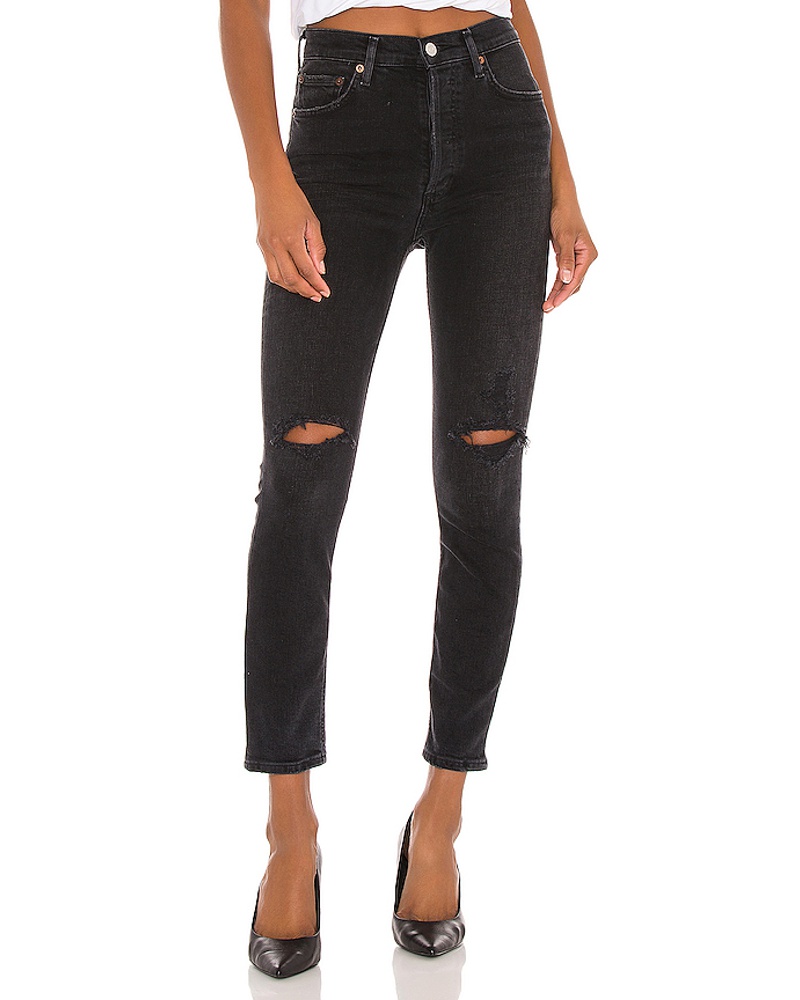 AGOLDE Damen AGOLDE SKINNY-JEANS NICO in Black