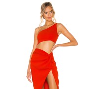 NBD CROP-TOP, ONE-SHOULDER KAYLA in Red