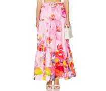 HEMANT AND NANDITA Belted Maxi Skirt in Pink