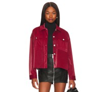 LNA SHACKET TEXTURED CHECK in Red