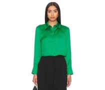 Alice + Olivia BUTTON-DOWN-SHIRT IN CROPPED-LÄNGE LEON in Green