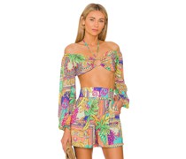Luli Fama CROP-TOP RING TIE in Purple