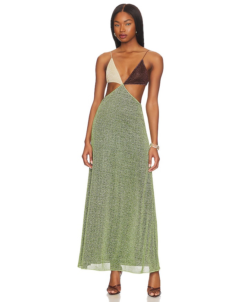 Oséree Damen Oseree KLEID LUMIERE COLORE CUT OUT in Green