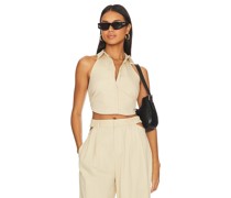 SOVERE CROP-TOP MOMENTO in Tan