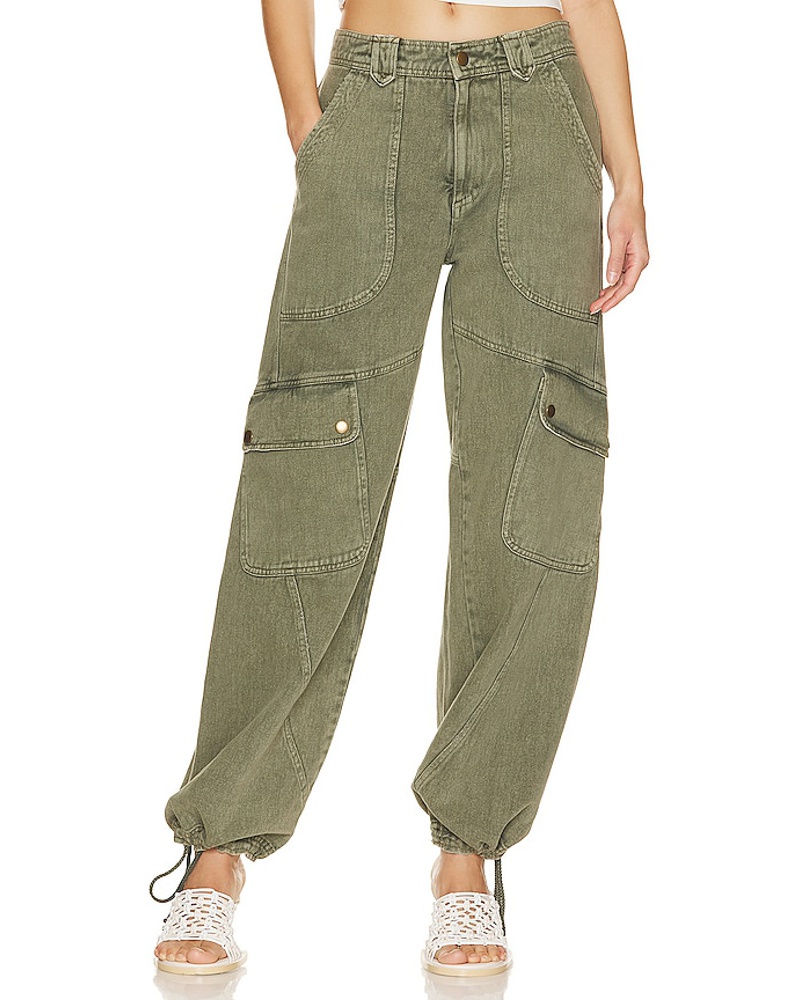 Free People Damen Free People HOSE IM UTILITY-STIL COME AND GET IT in Olive