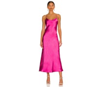 Line & Dot MIDI-KLEID MAKENA in Fuchsia