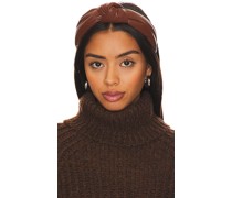 Lele Sadoughi Faux Leather Knotted Headband in Brown.