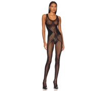 Wolford CATSUIT ROMANCE NET in Black