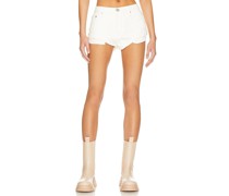 One Teaspoon JEANS-SHORTS BANDITS LOW WAIST in White