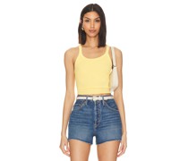 RE/DONE OBERTEIL CROPPED RIBBED TANK in Yellow