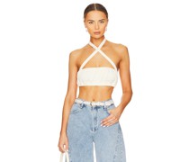 WeWoreWhat BIKINI-OBERTEIL TIE HALTER in Ivory